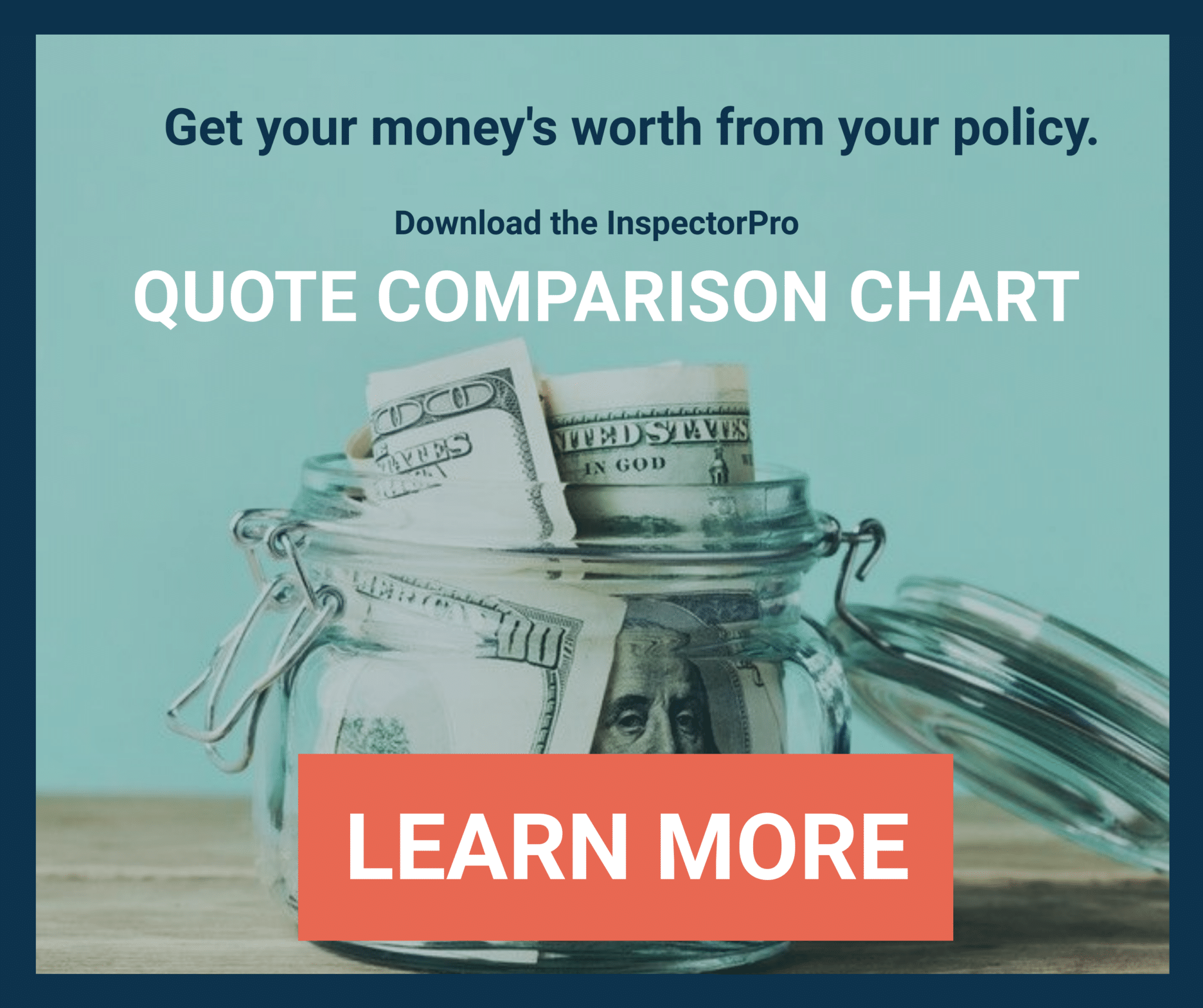 quote comparison chart home inspection insurance