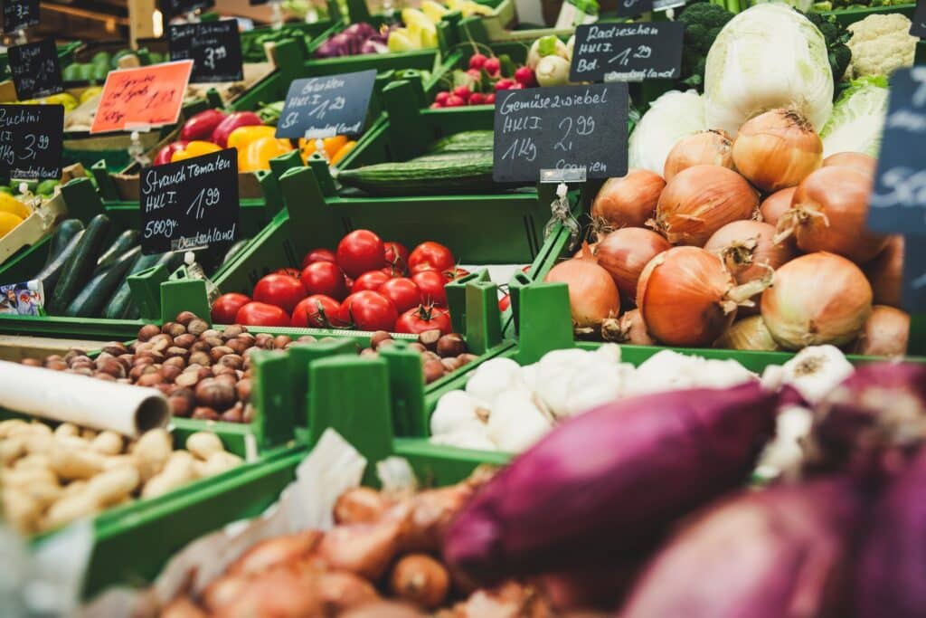 vegetables for sale at farmer's market