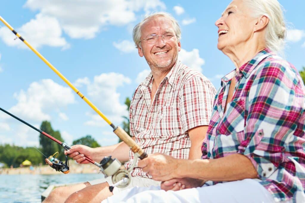 old couple fishing