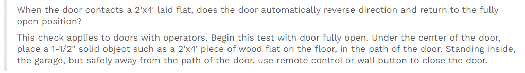 garage test home inspectors