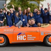 Preston Sandlin - Home Inspection Carolina Team Photo in orange convertible