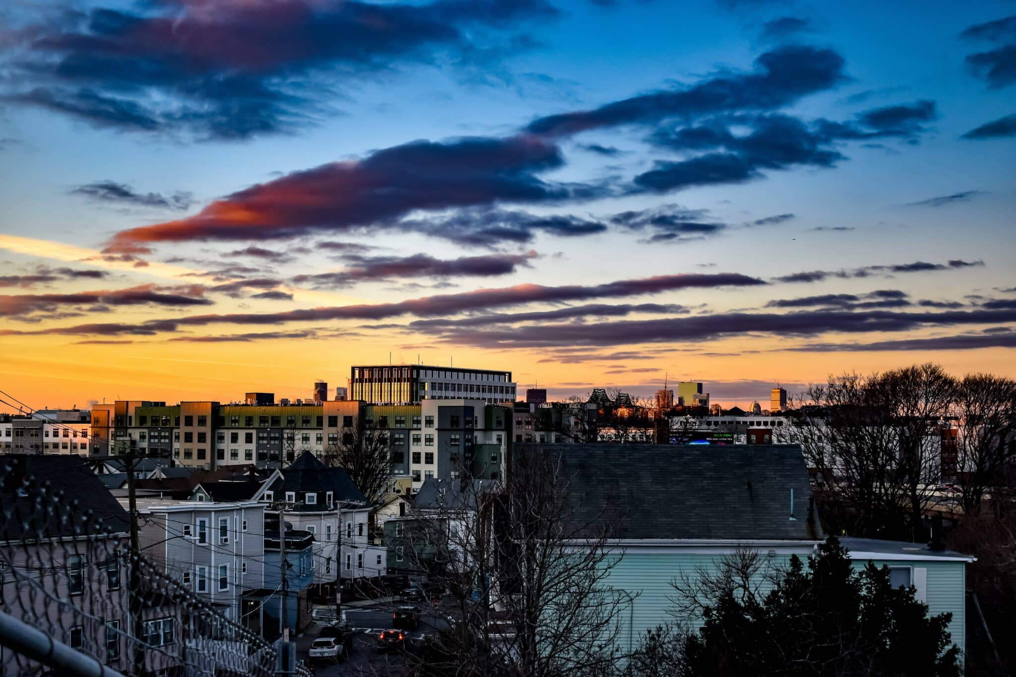 Chelsea, Massachusetts skyline at sunrise