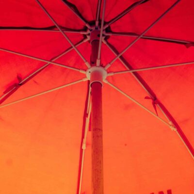 inside of red umbrella