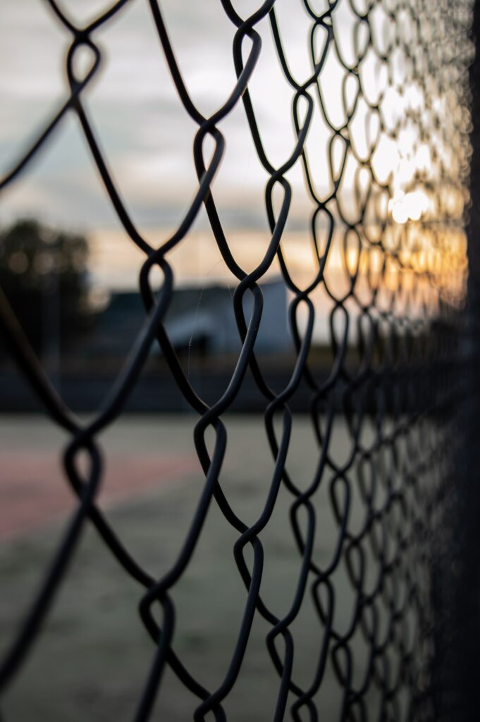 close-up of chain link fence