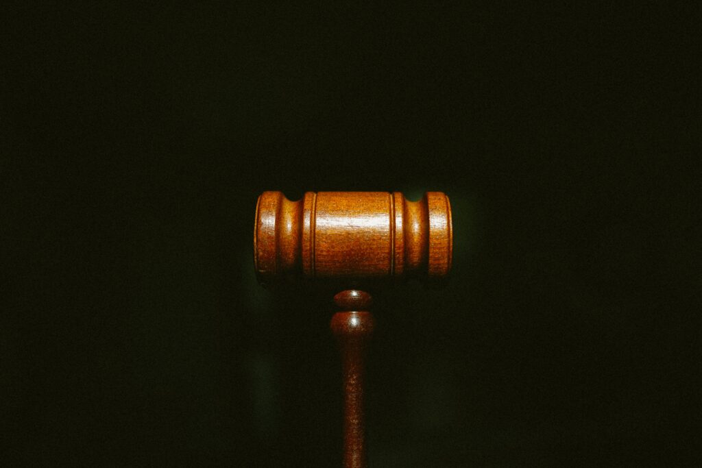 gavel with black background