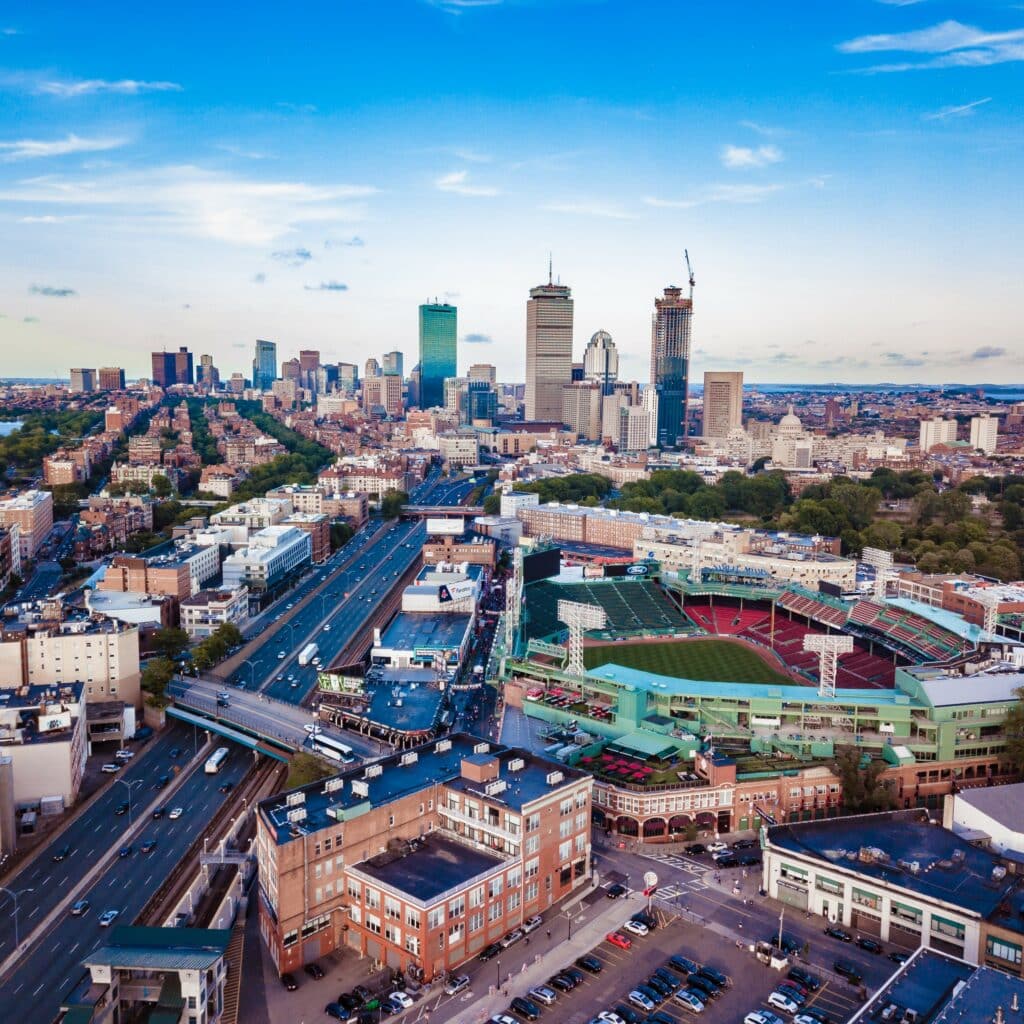 Skyline view of Boston, Mass. at daytime.